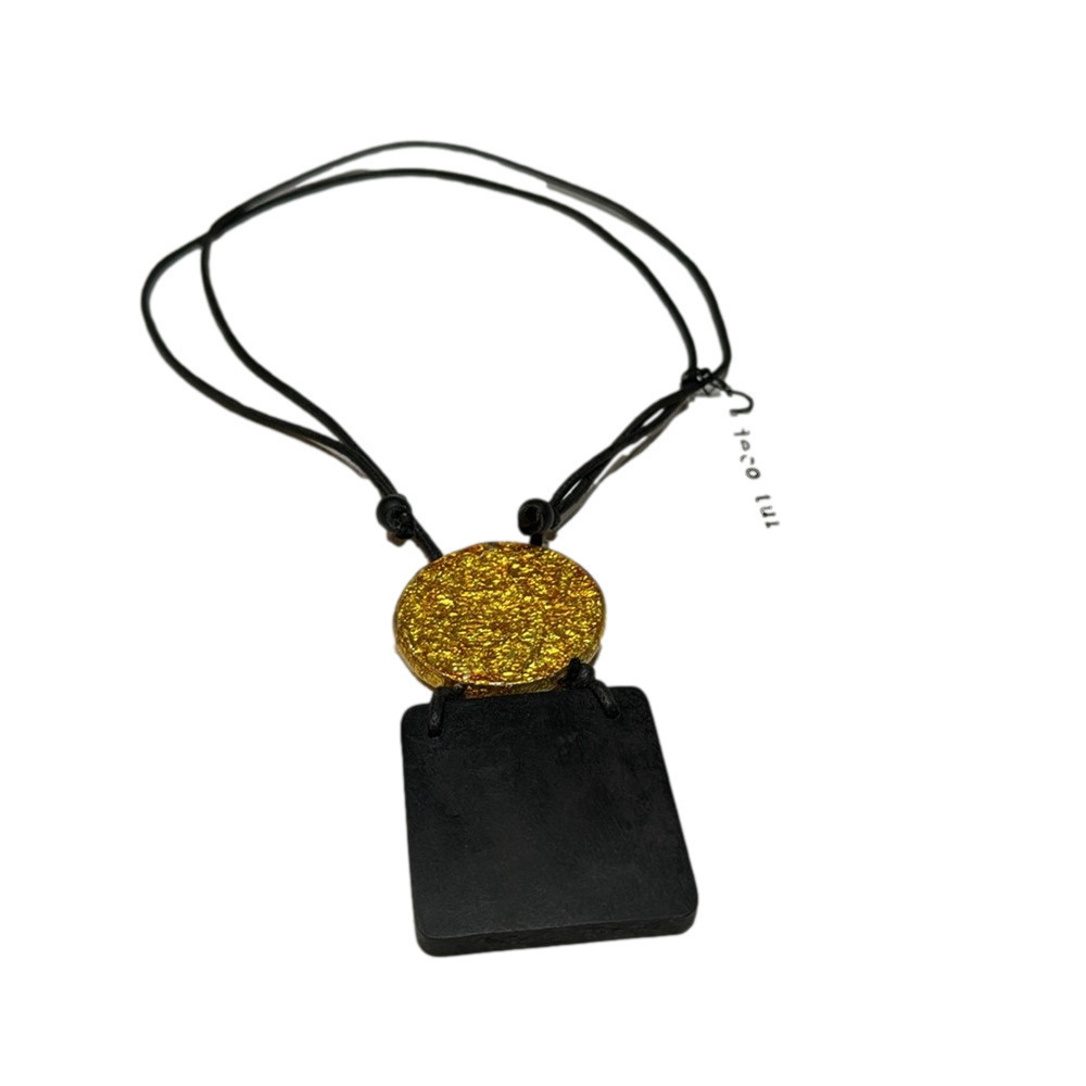 NWT DECOUTURE Statement  Geometric Shape Corded Necklace